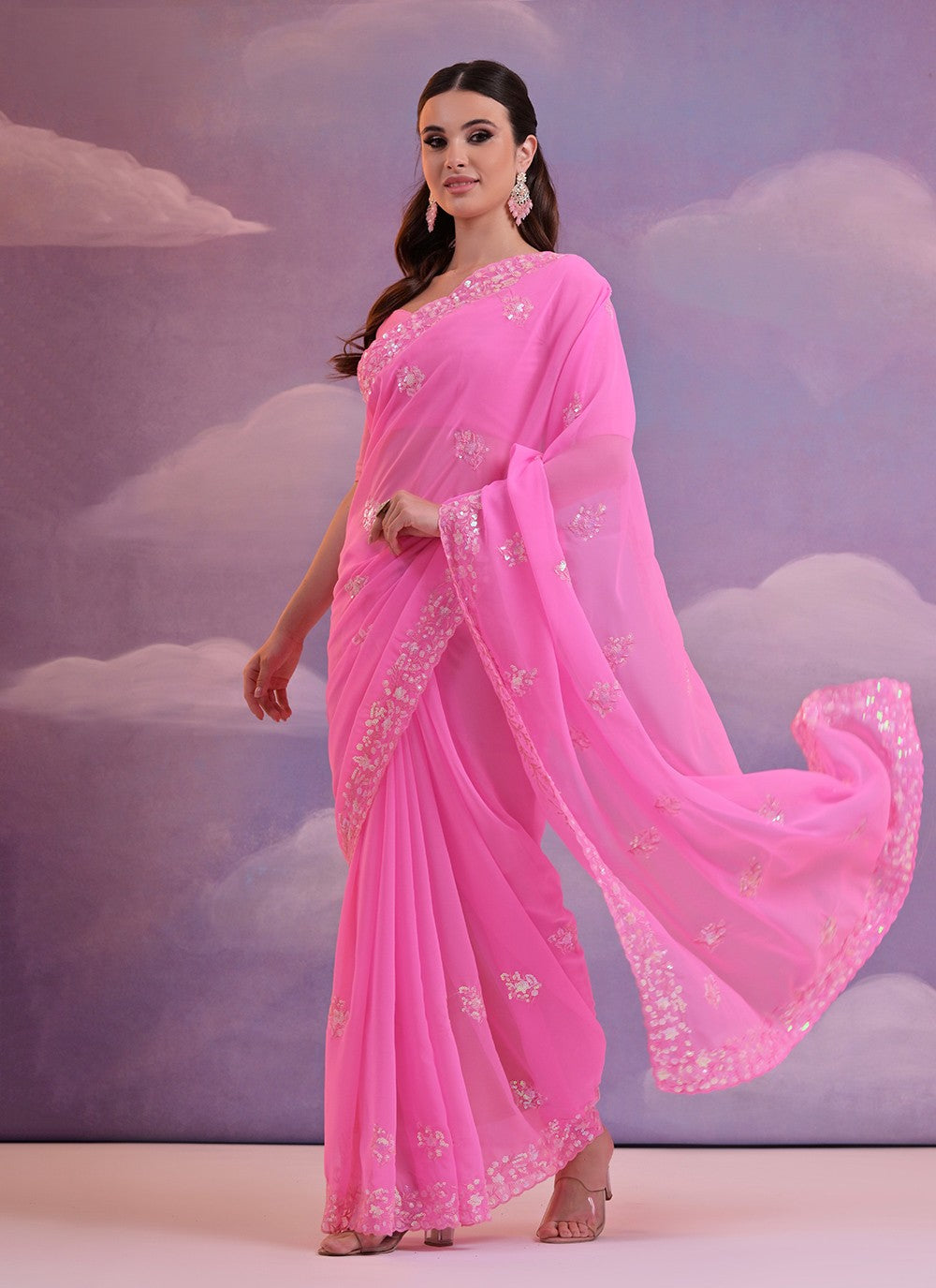 Casual Embroidered Georgette Saree - S6510