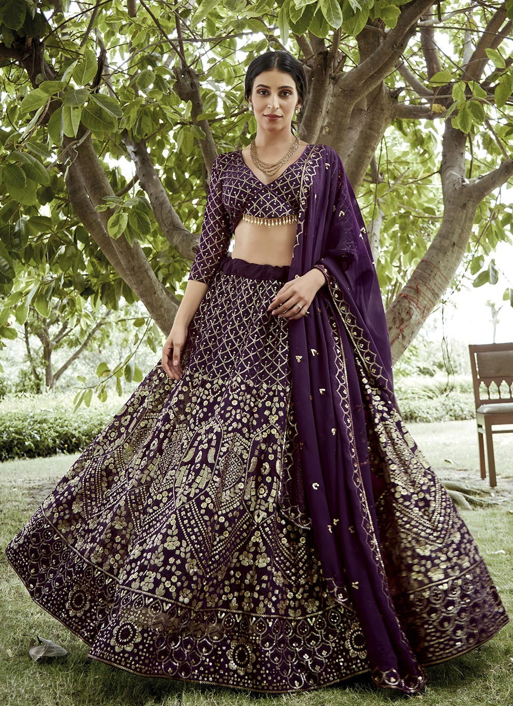 Embroidered Georgette A - Line Lehenga - L2308