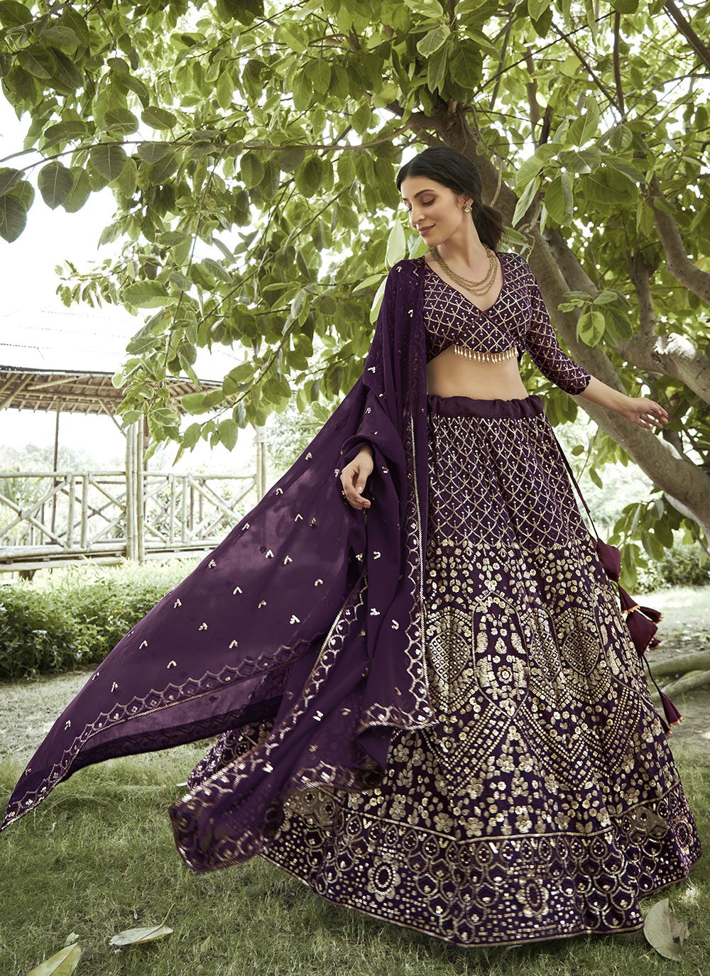 Embroidered Georgette A - Line Lehenga - L2308