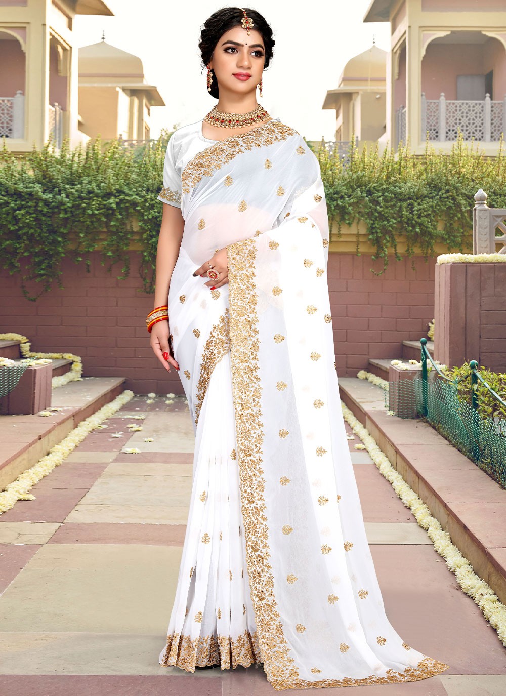 Saree Embroidered Georgette Saree - S2546