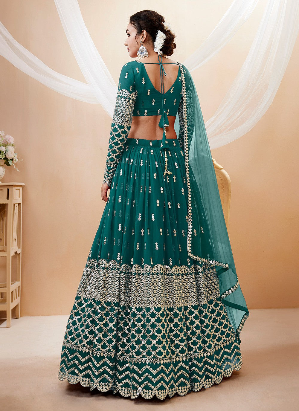 Embroidered Georgette A - Line Lehenga - L1031