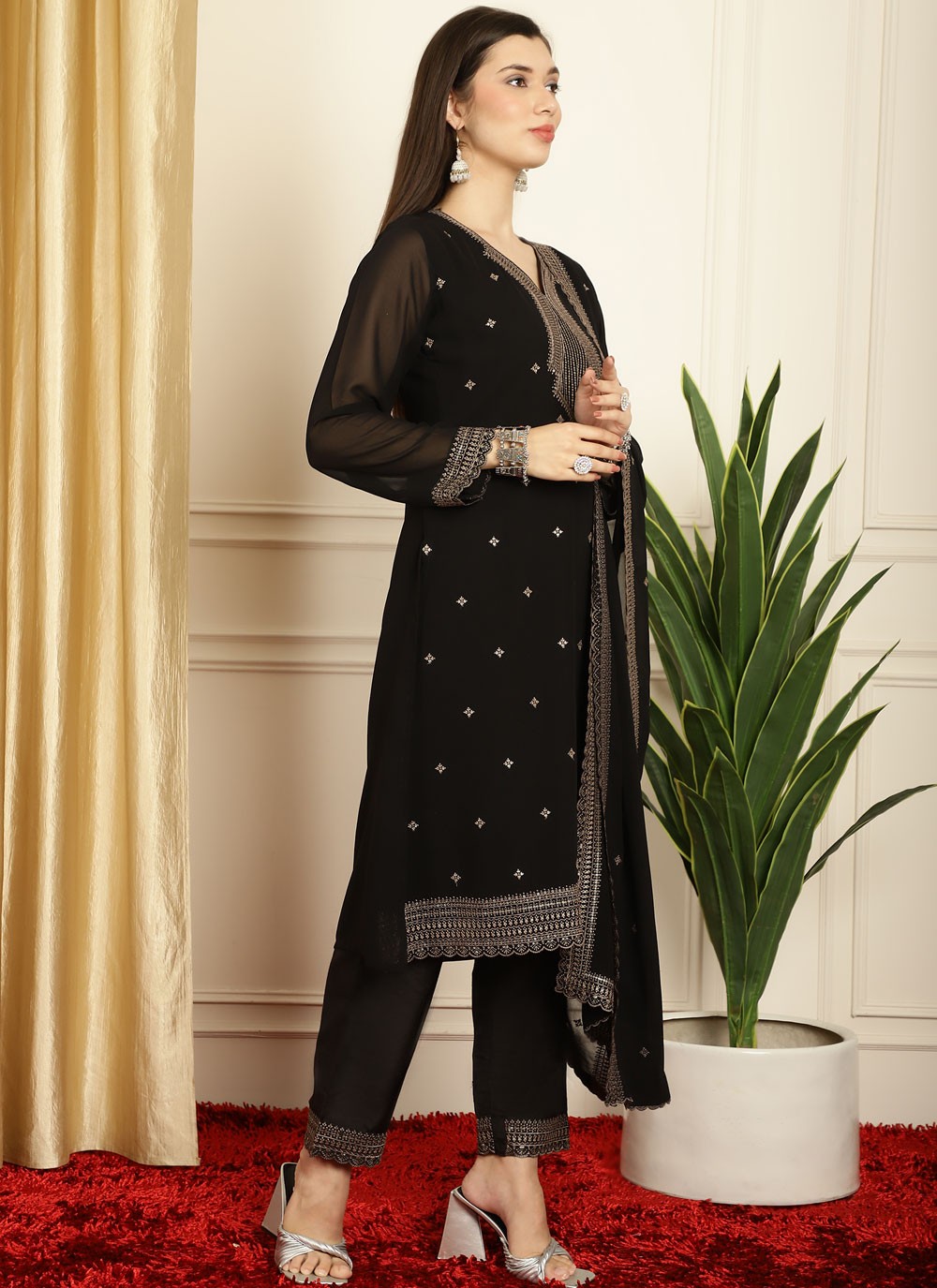 Embroidered Georgette Salwar Suit - T4645