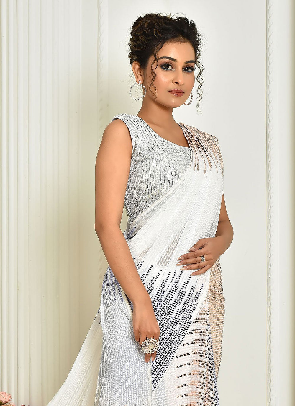 Contemporary Embroidered Georgette Saree - S2394