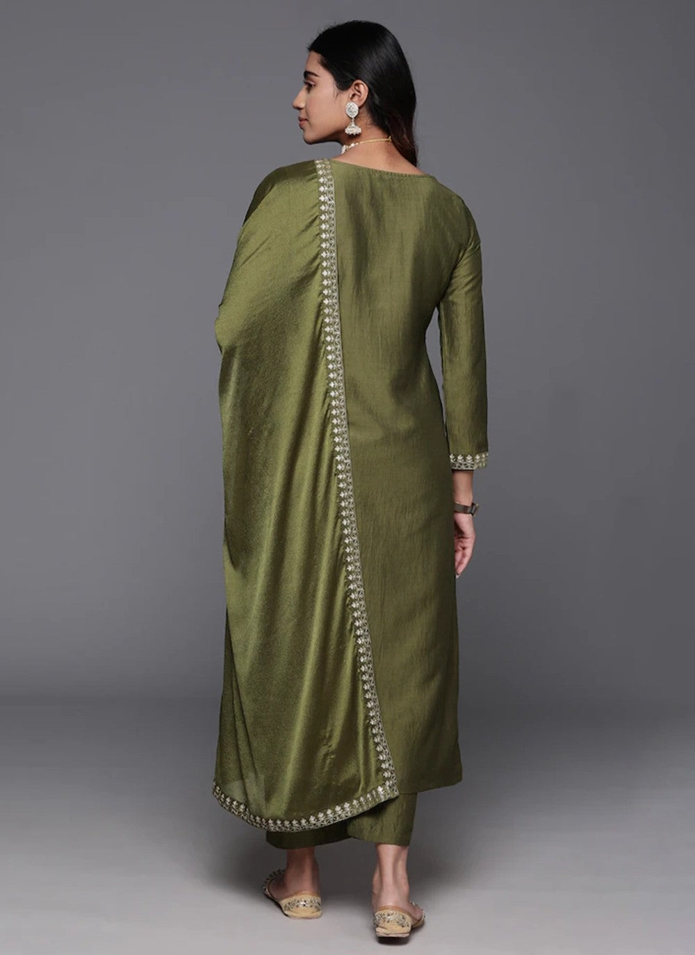 Chanderi , Viscose Pant Style Suit - T3500