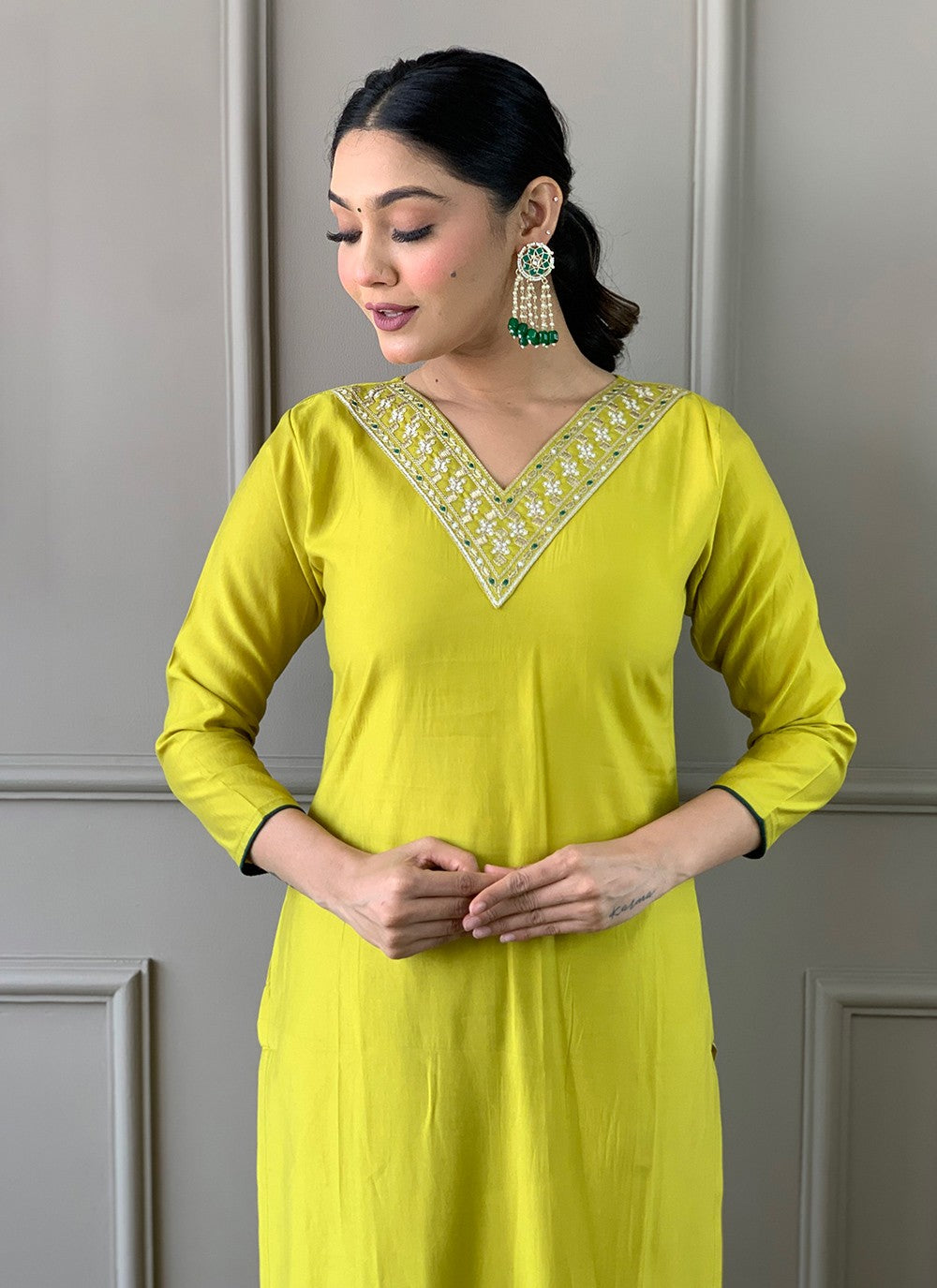 Chanderi , Viscose Pant Style Suit - T3187