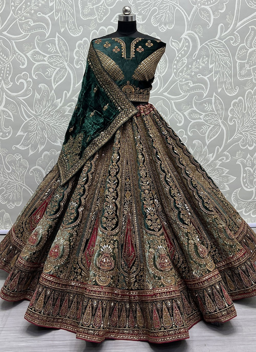 Diamond Velvet A - Line Lehenga - L1447