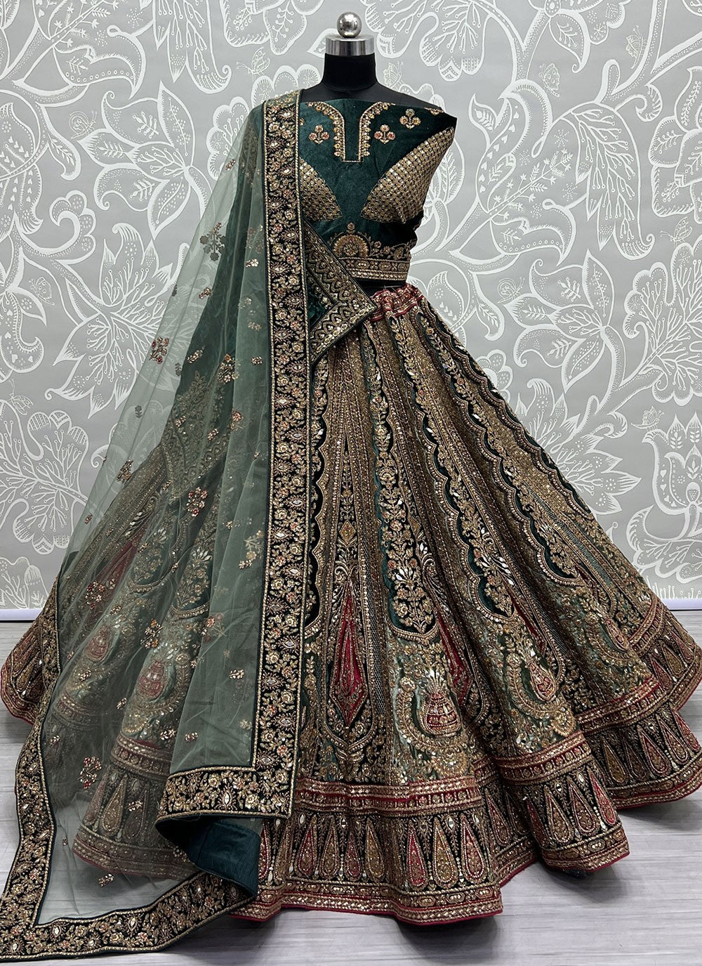 Diamond Velvet A - Line Lehenga - L1447