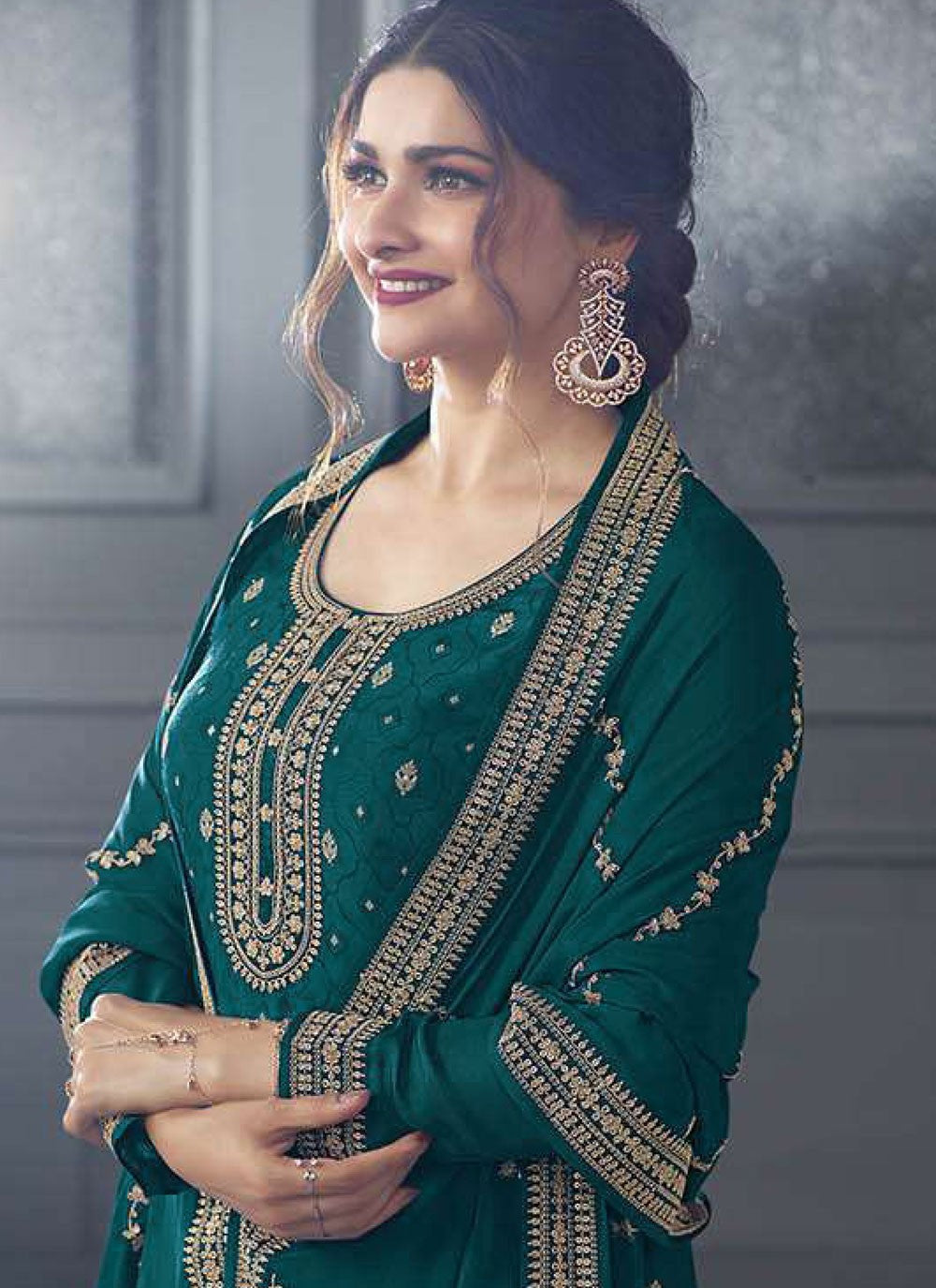 Jacquard Silk Salwar Suit - T3356