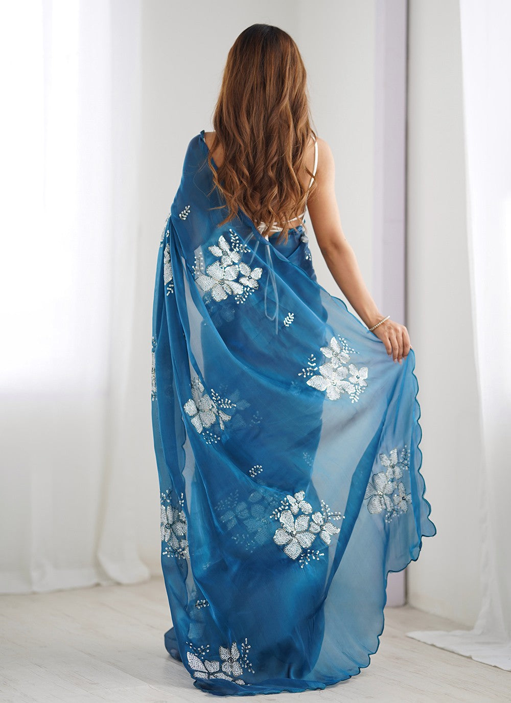 Contemporary Embroidered Jimmy Chu Saree - S10235