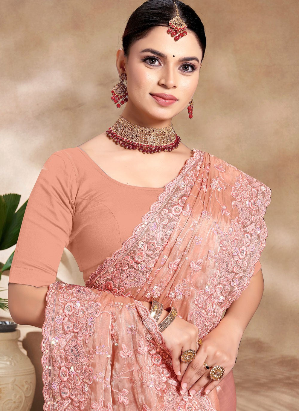 Classic Embroidered Jimmy Chu Saree - S8805