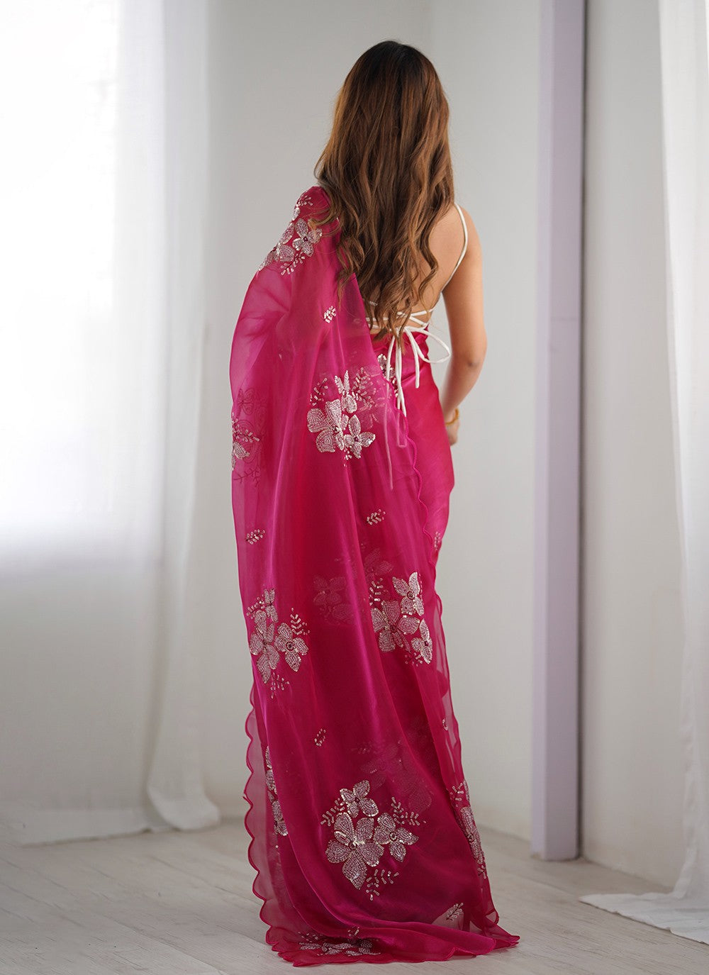 Contemporary Embroidered Jimmy Chu Saree - S10235