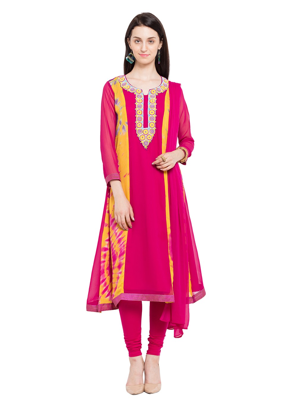 Faux Georgette Churidar Suit - T358