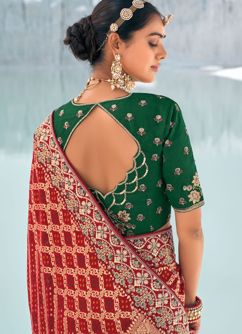 Classic Embroidered Georgette Saree - S9586