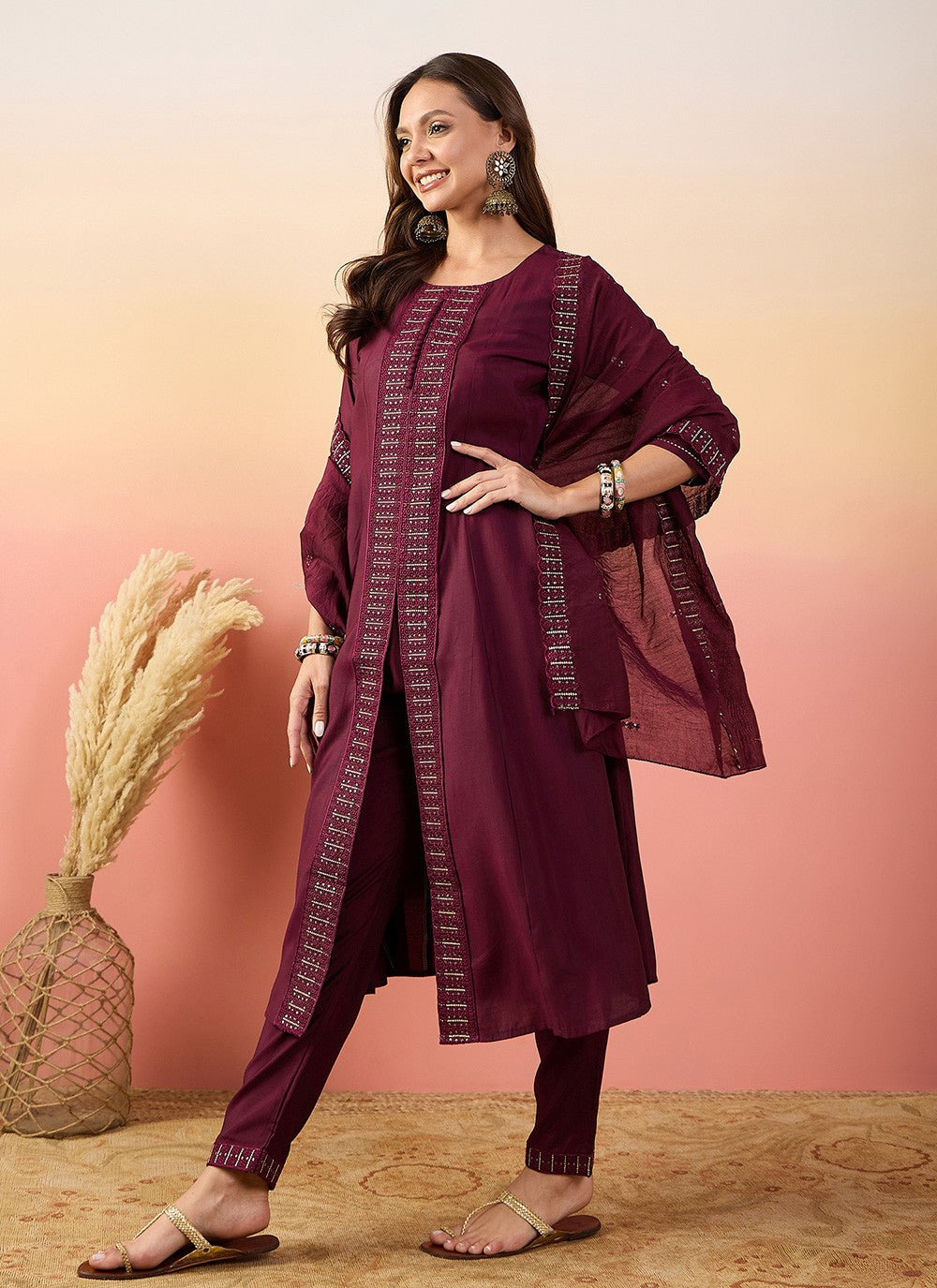 Silk Pant Style Suit - T3702