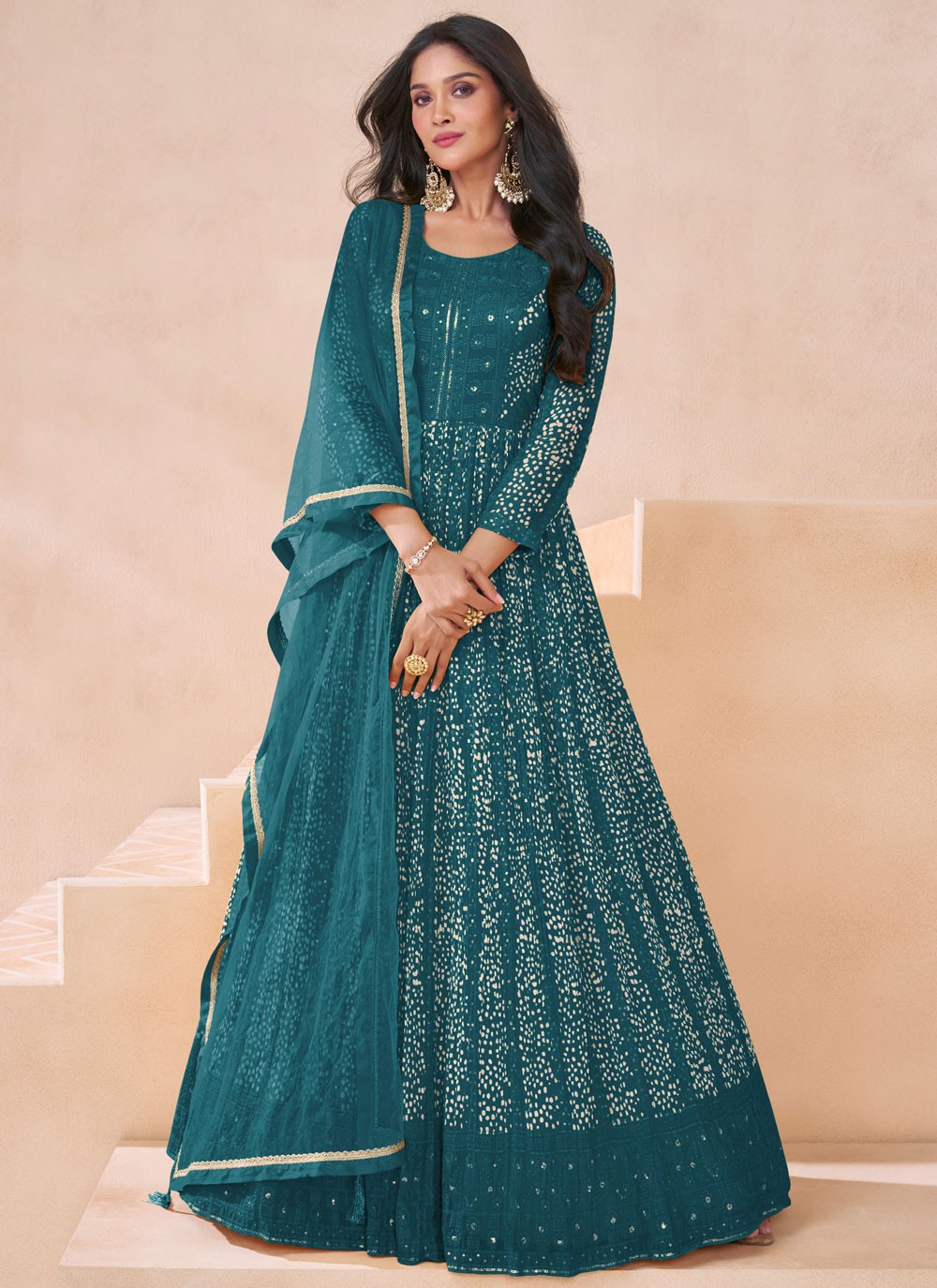 Faux Georgette Salwar Suit - T3666