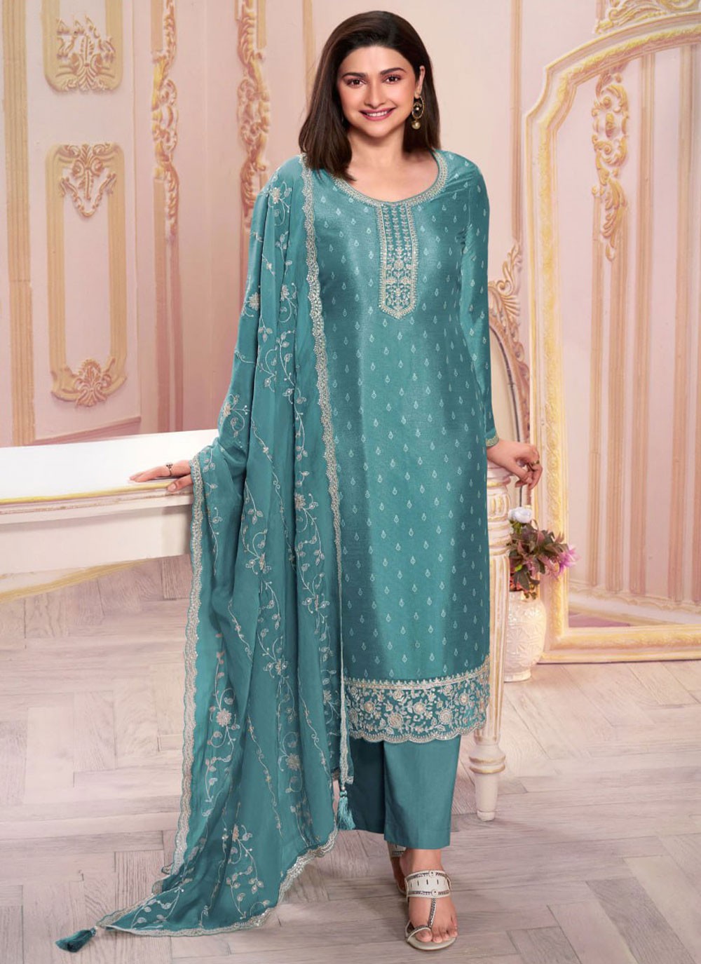 Silk Salwar Suit - T3907