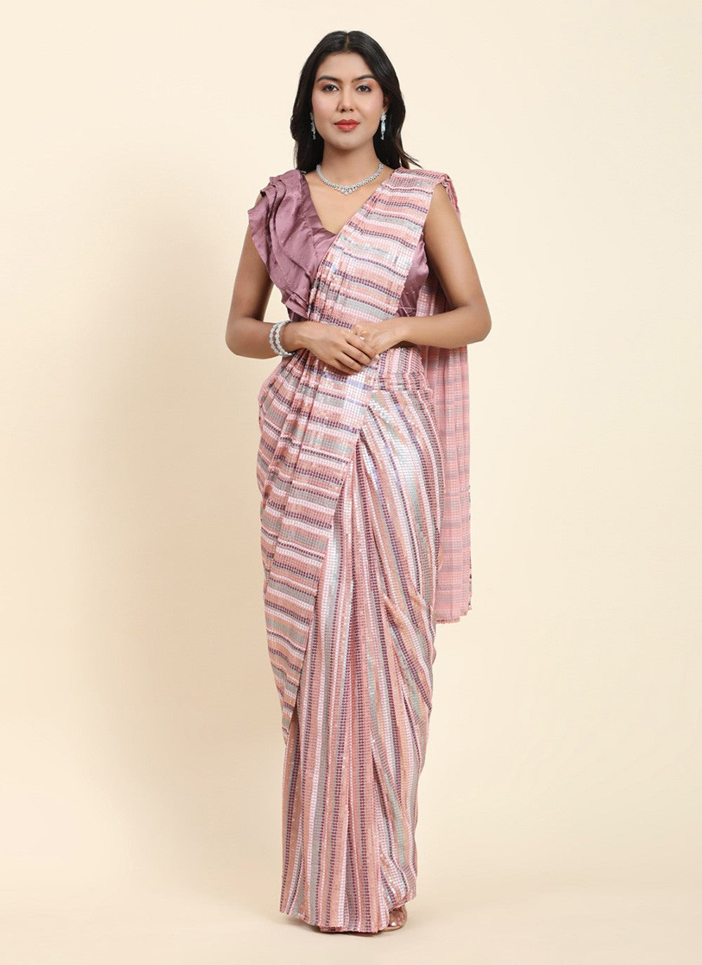 Trendy Embroidered Georgette Saree - S3253