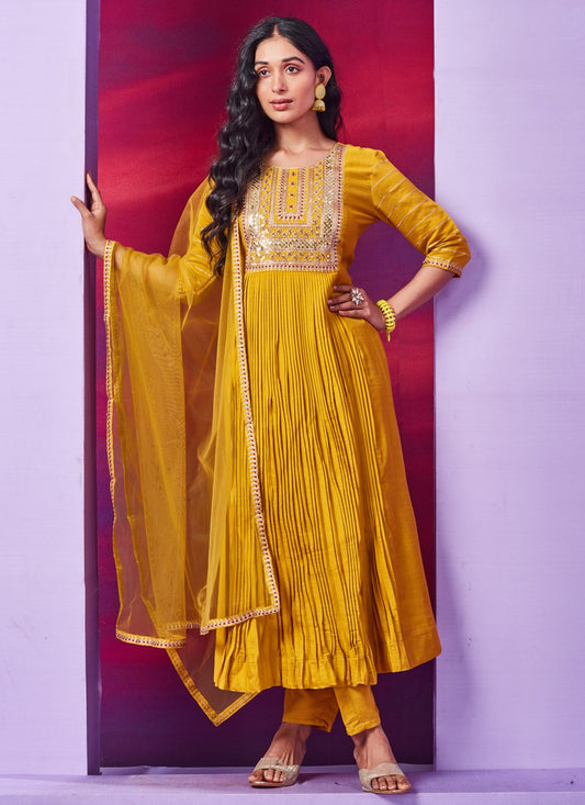 Chanderi Silk Salwar Suit - T1536