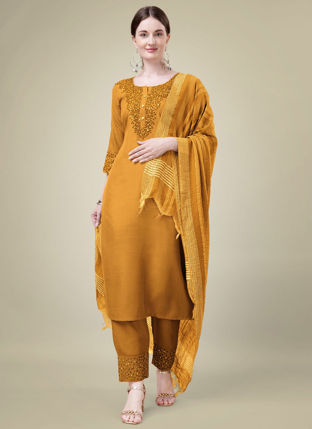 Blended Cotton Salwar Suit - T2419