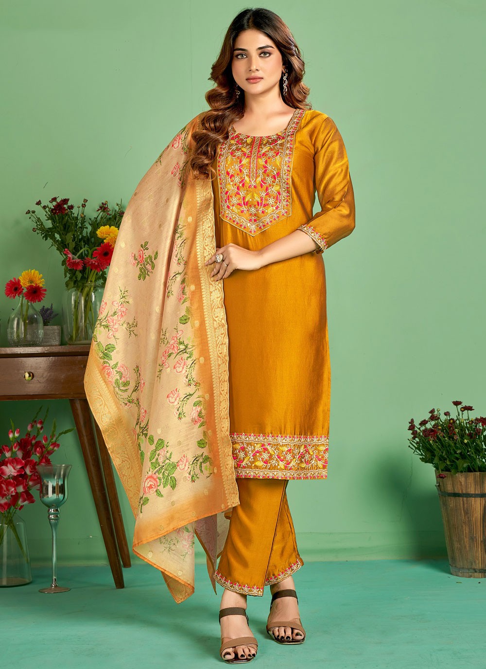 Silk Salwar Suit - T3724