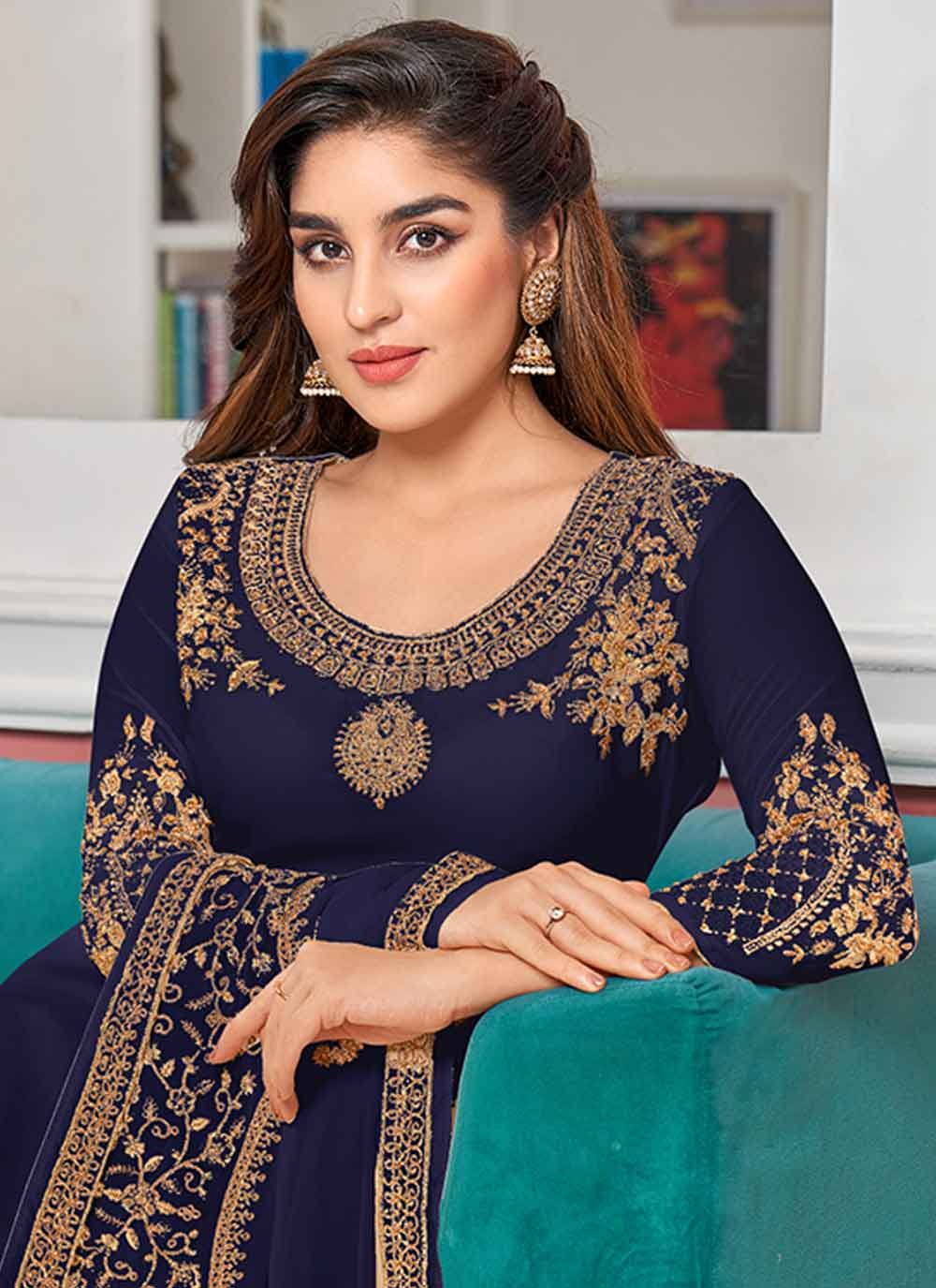 Faux Georgette Churidar Suit - T622