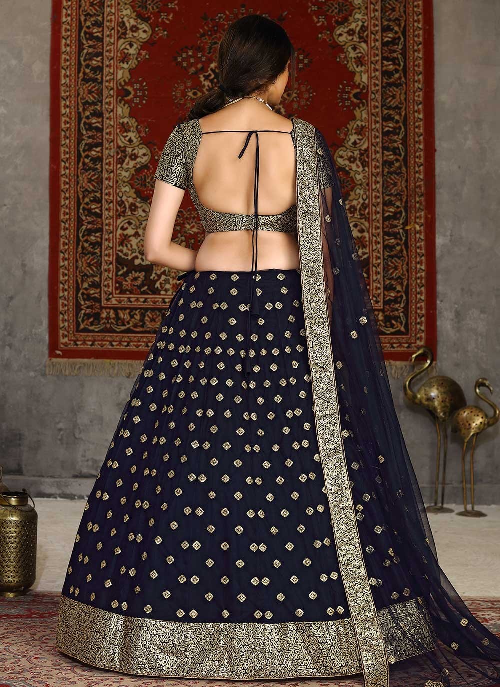 Embroidered Net A - Line Lehenga - L0180