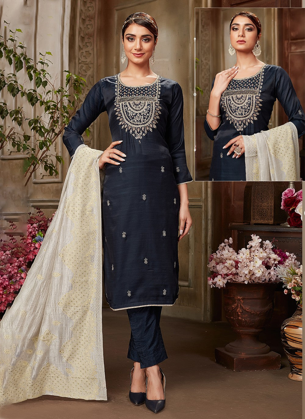 Silk Salwar Suit - T2113