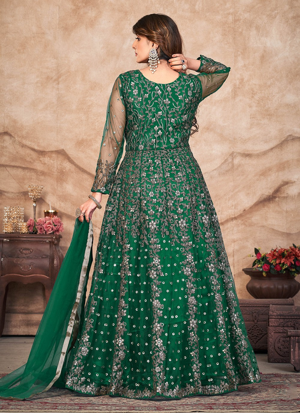 Net Salwar Suit - T1254