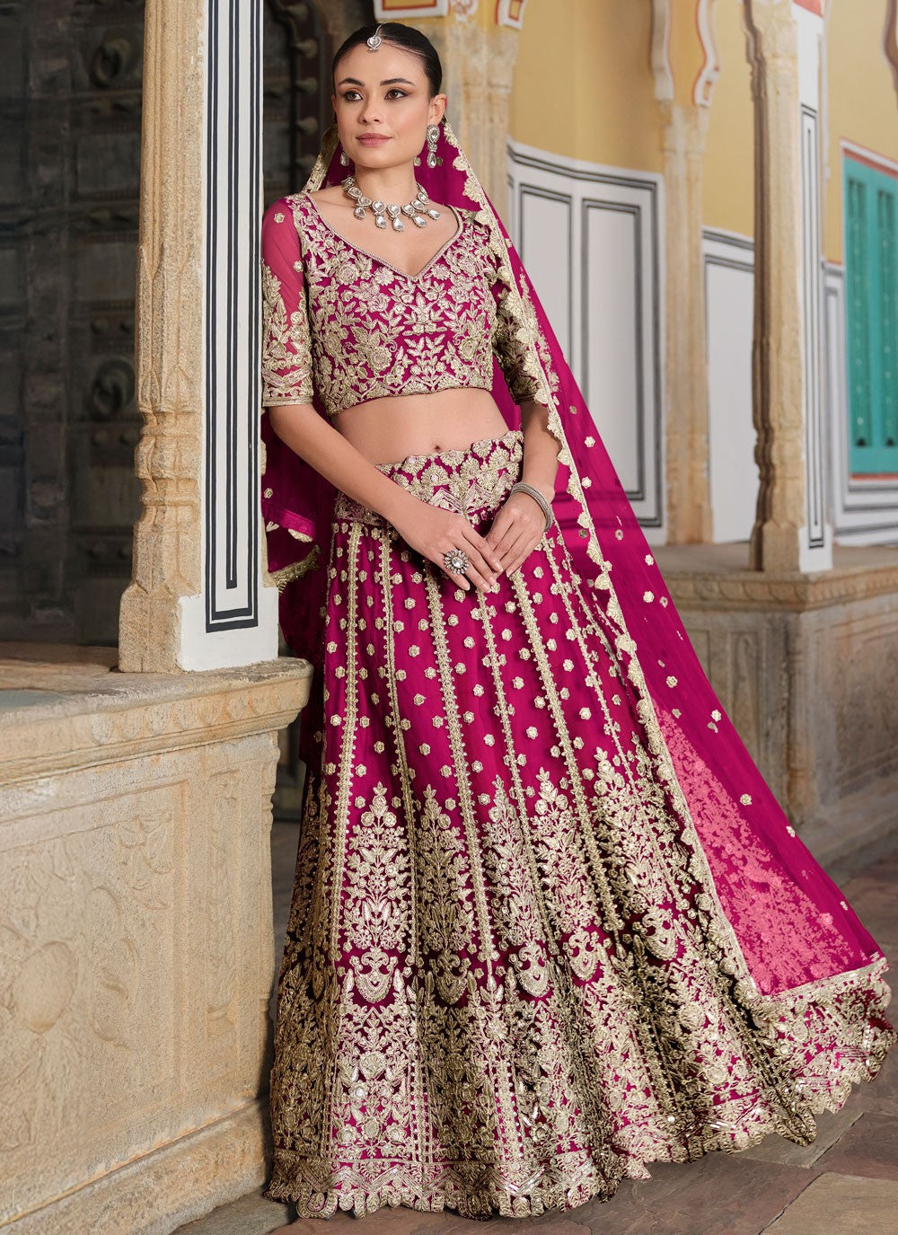 Dimond Net Lehenga - L3186