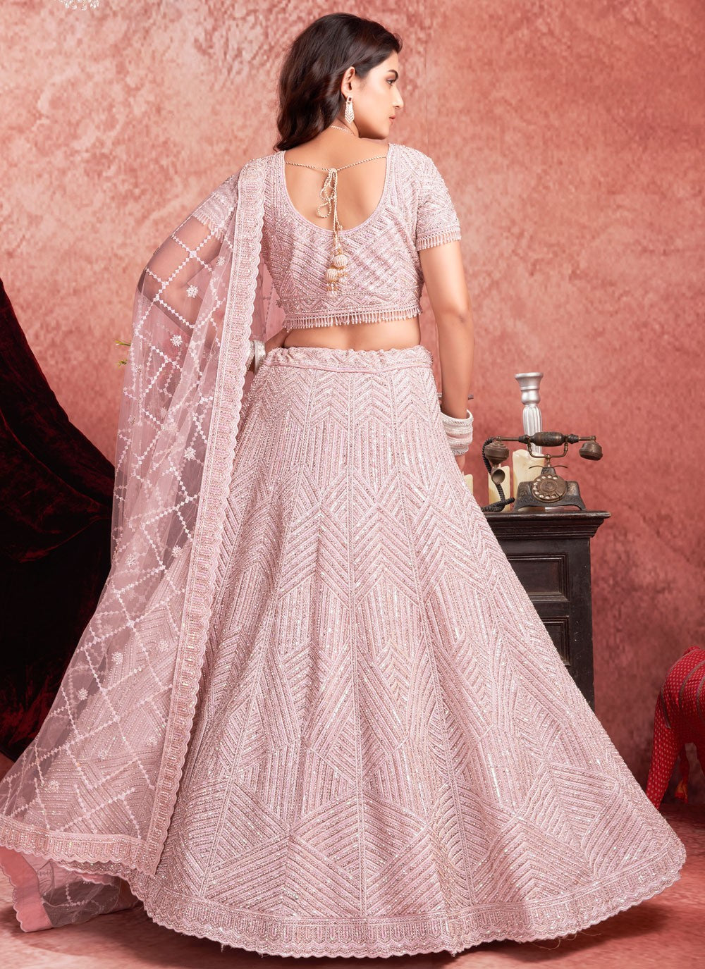 Embroidered Net Readymade Lehenga Choli - L2277