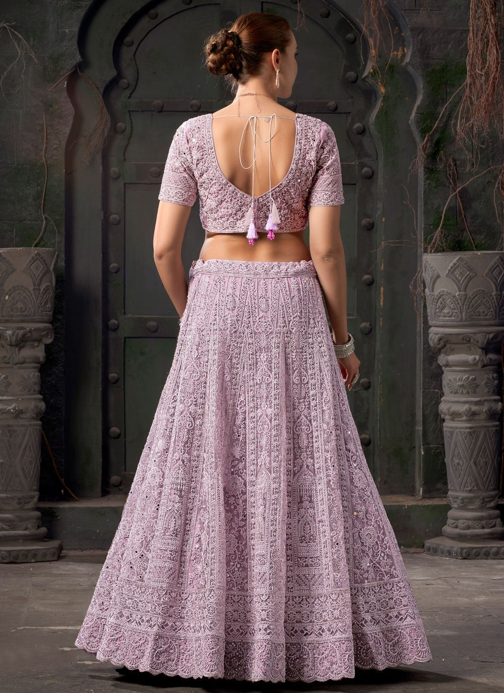 Embroidered Net Readymade Lehenga Choli - L2304