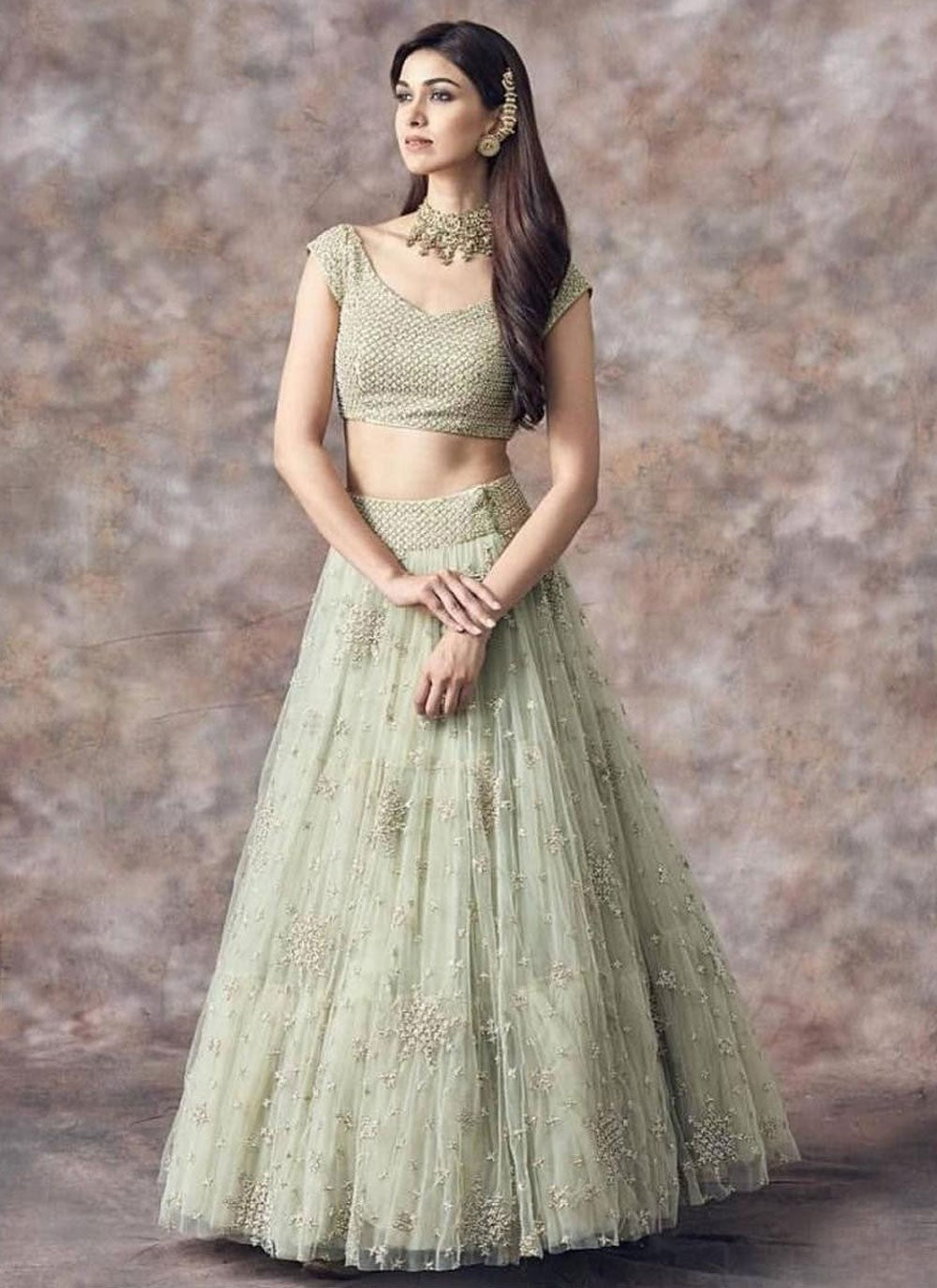 Embroidered Georgette A - Line Lehenga - L2521