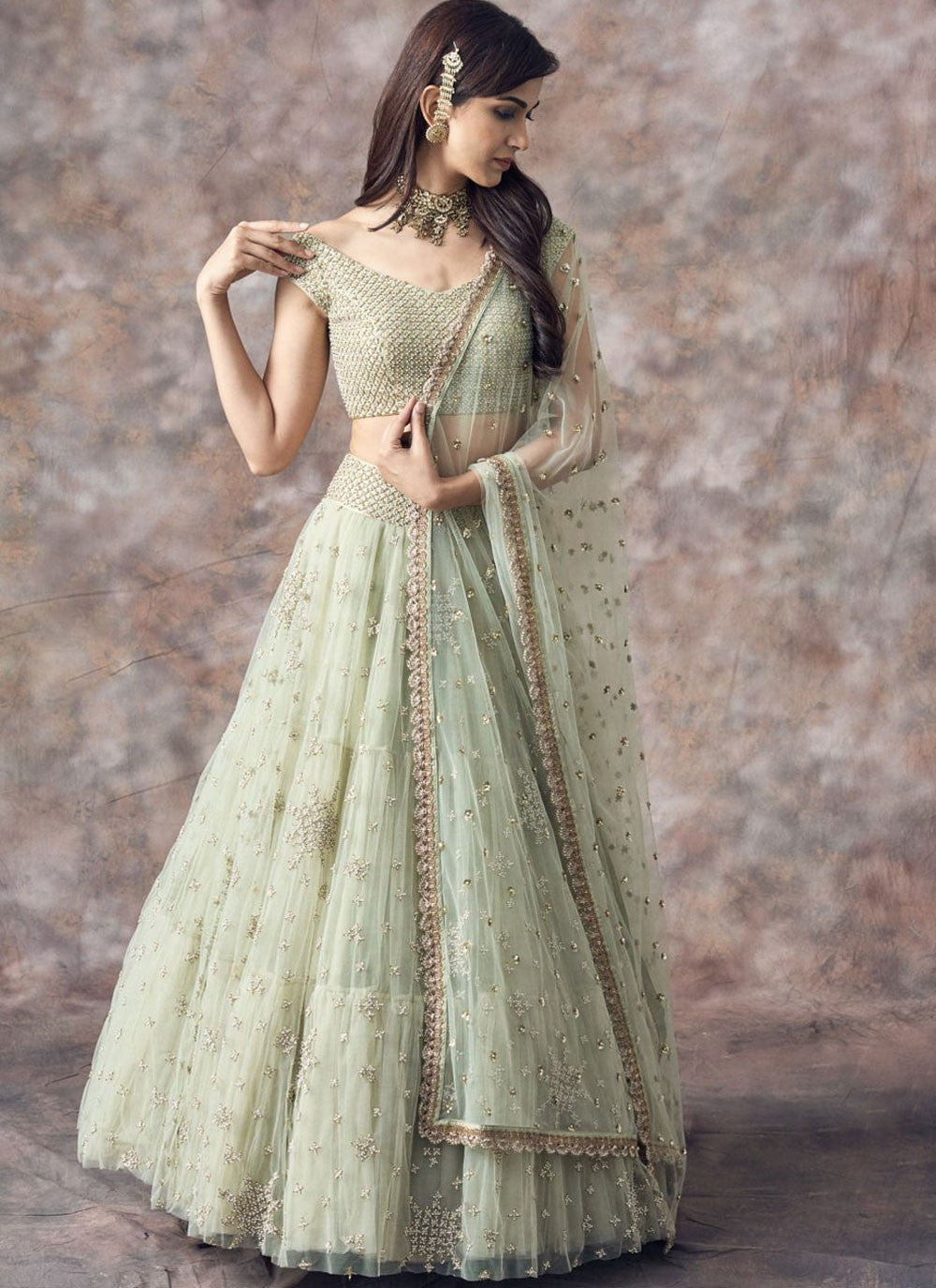 Embroidered Georgette A - Line Lehenga - L2521