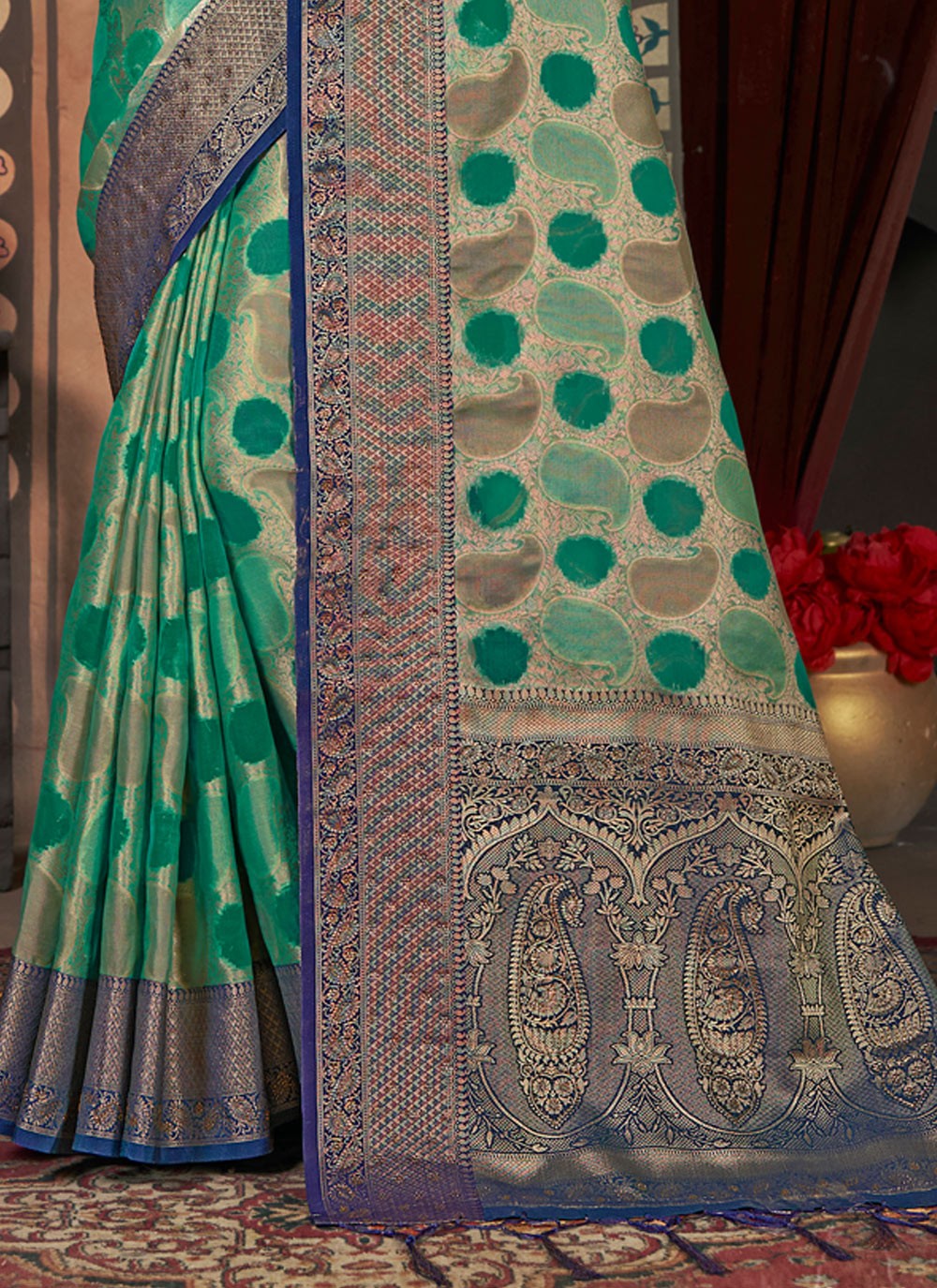 Classic Embroidered Organza Saree - S2553