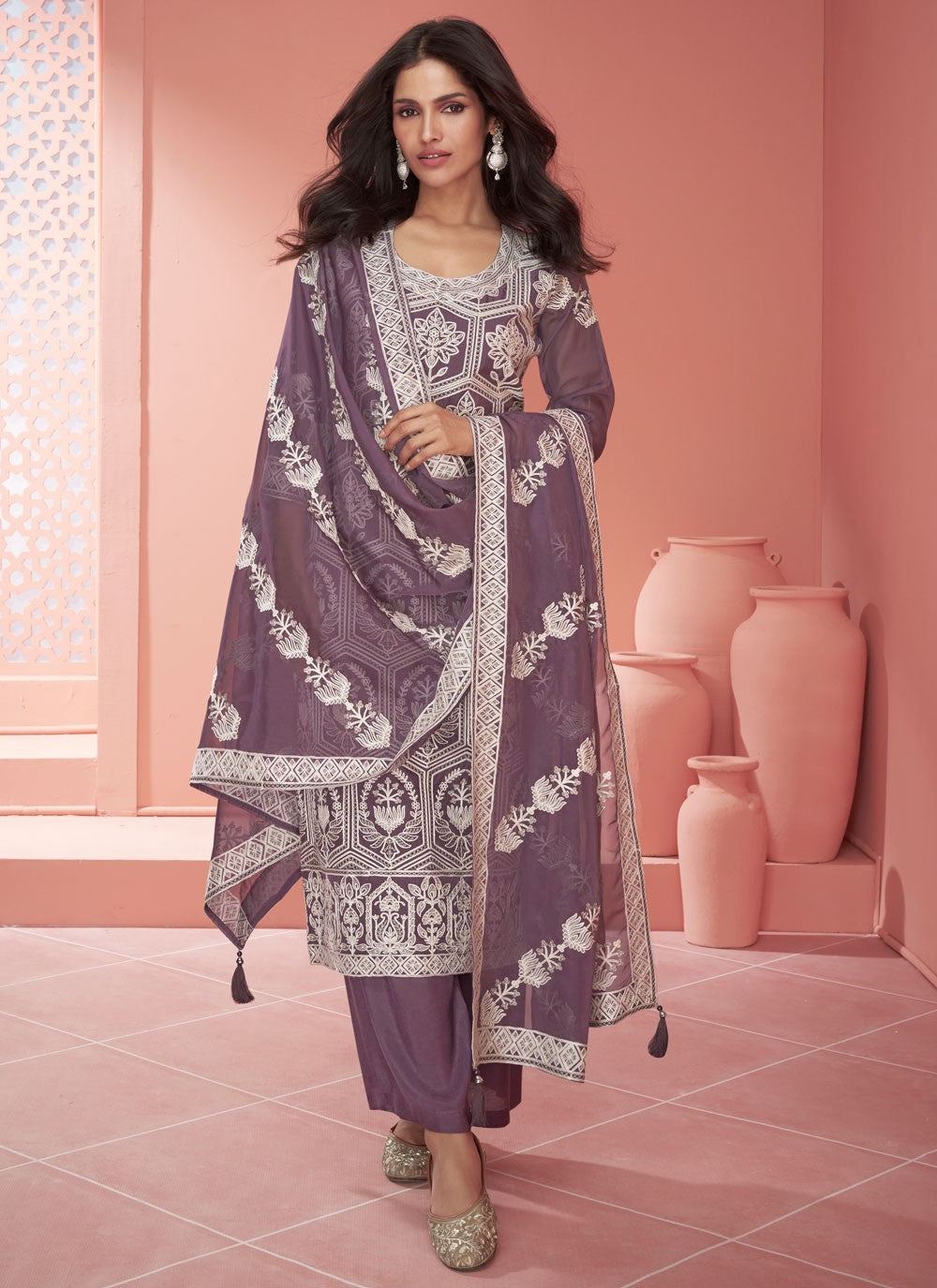 Organza, Silk Salwar Suit - T2578