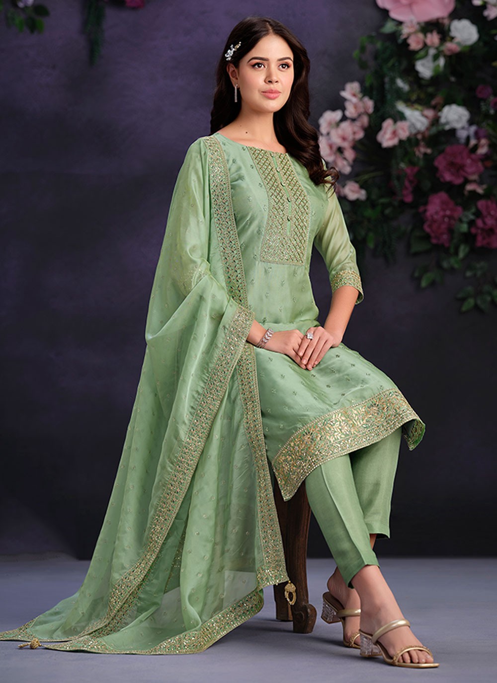 Organza Salwar Suit - T2922