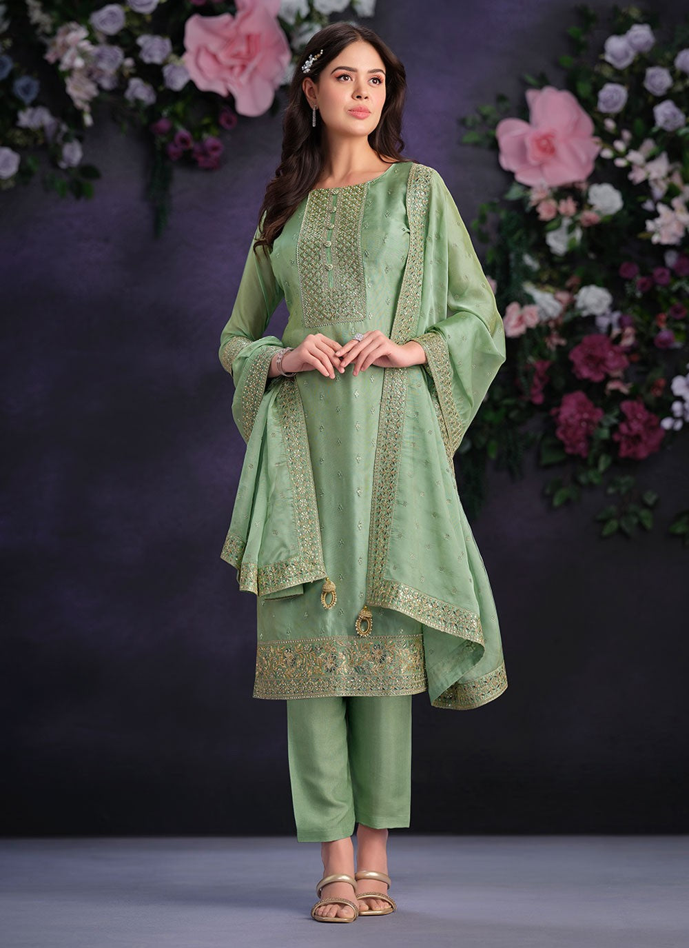 Organza Salwar Suit - T2922