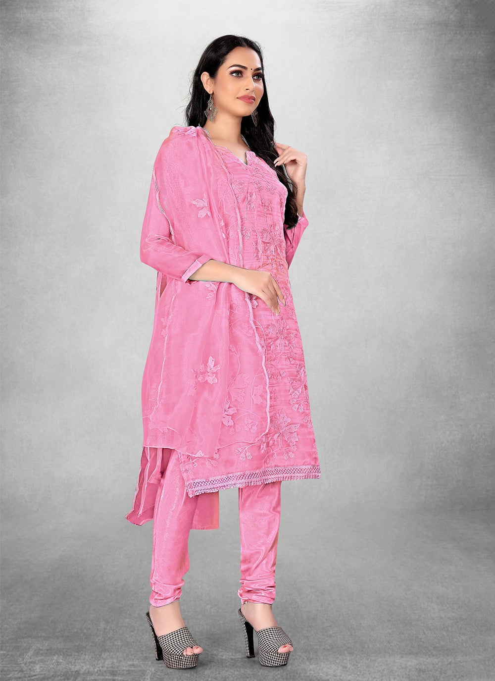 Organza Churidar Suit - T1822