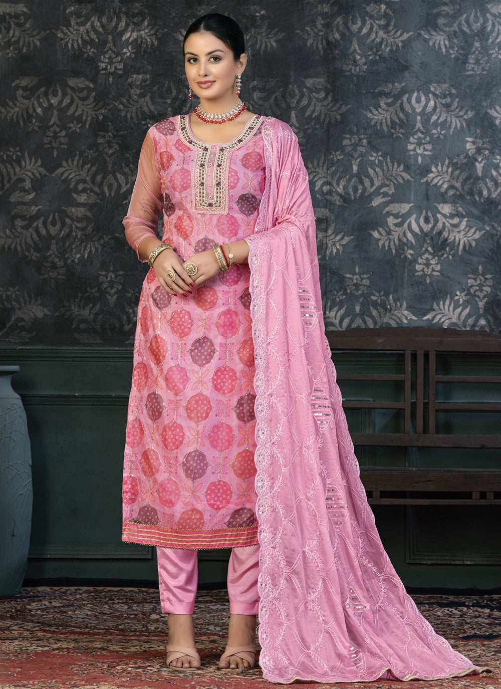 Organza Salwar Suit - T1397