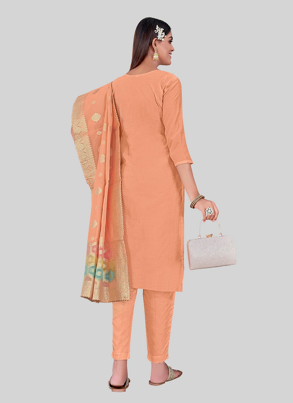 Chanderi Silk Pant Style Suit - T2505