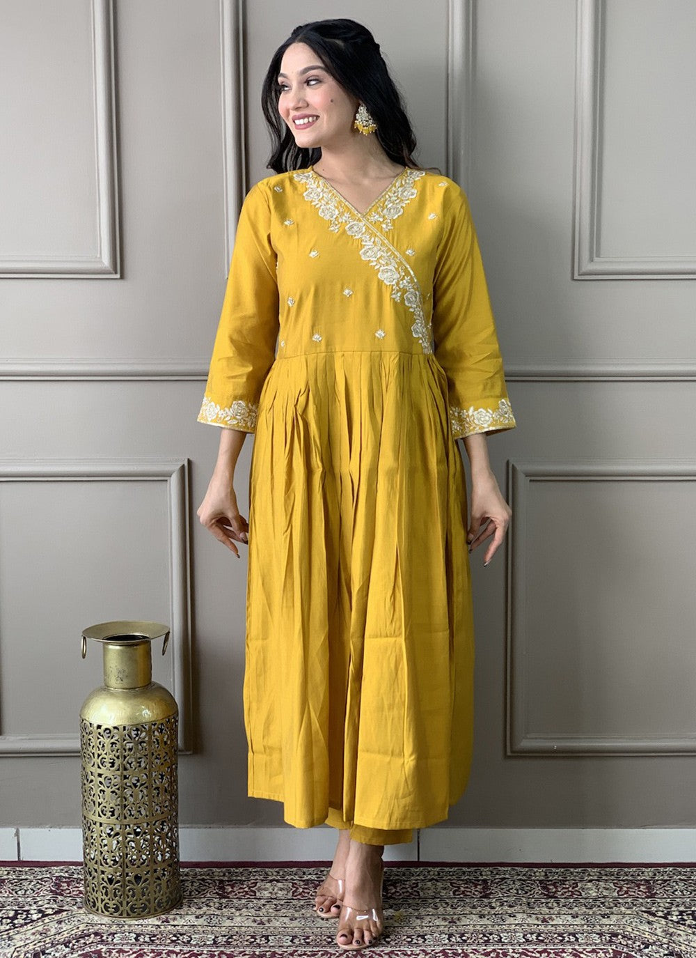 Chanderi , Viscose Pant Style Suit - T3500