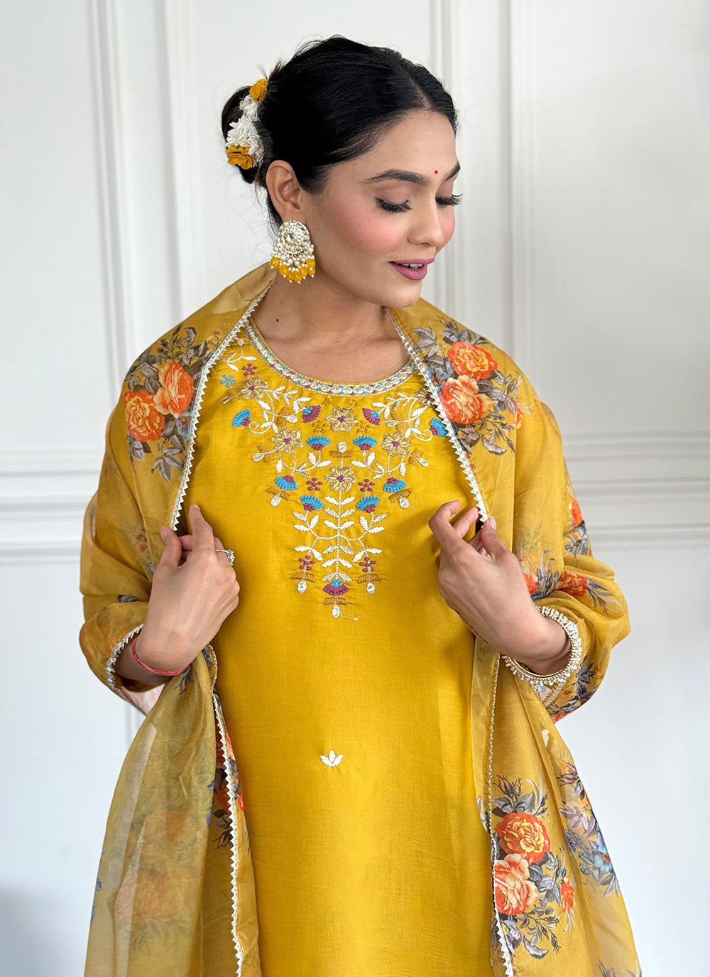 Chanderi , Viscose Pant Style Suit - T3500