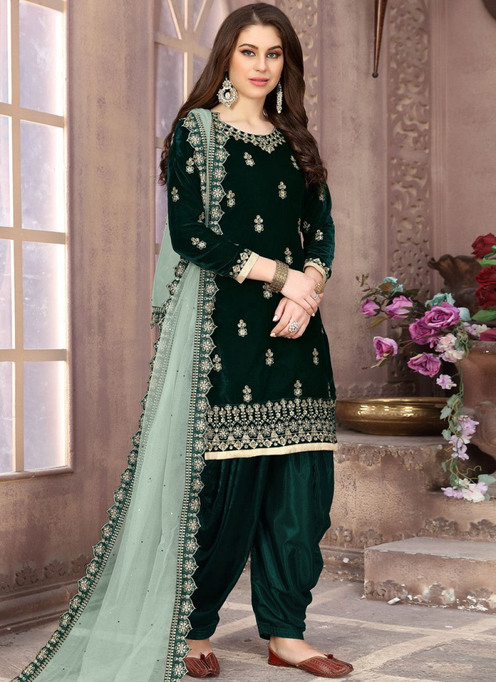 Velvet Patiala Suit - T040