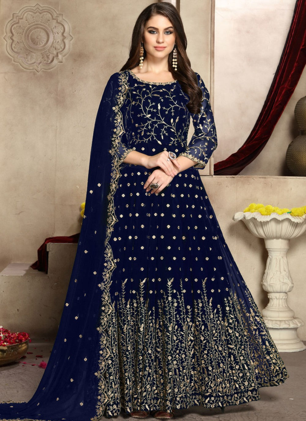 Faux Georgette Anarkali - T027