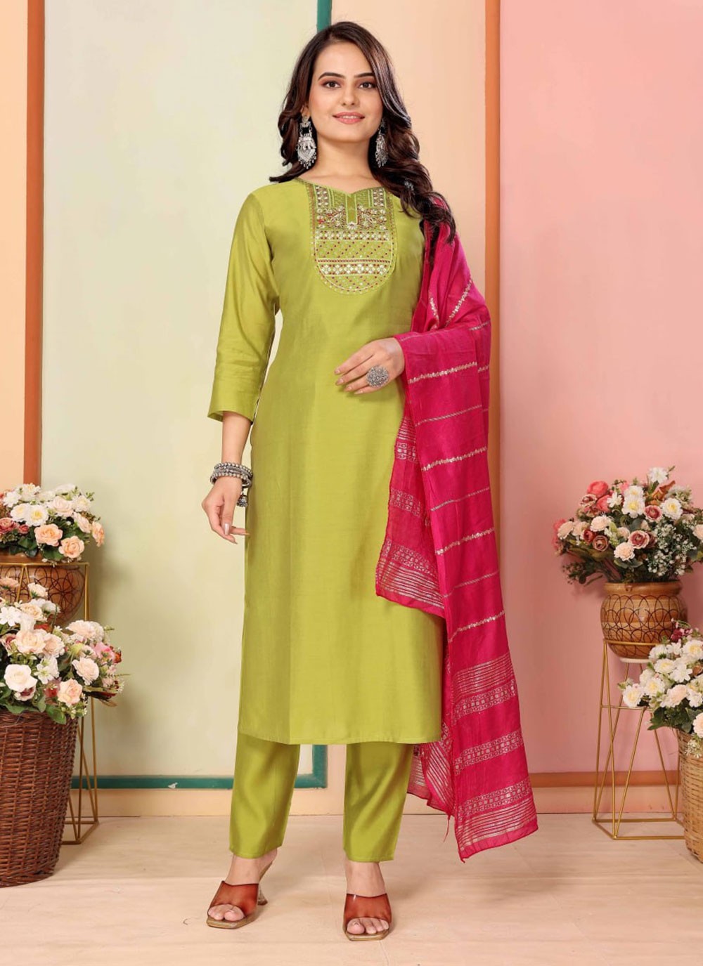 Art Silk Salwar Suit - T2993