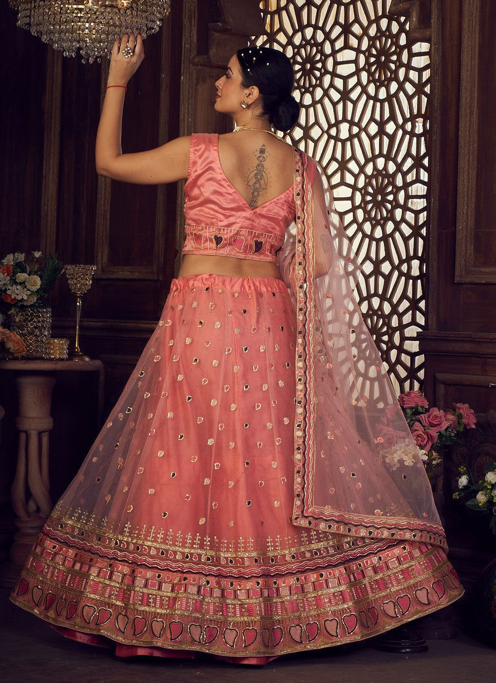 Embroidered Silk A - Line Lehenga - L1756