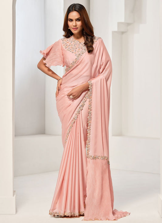 Classic Embroidered Satin Silk Saree - S7725