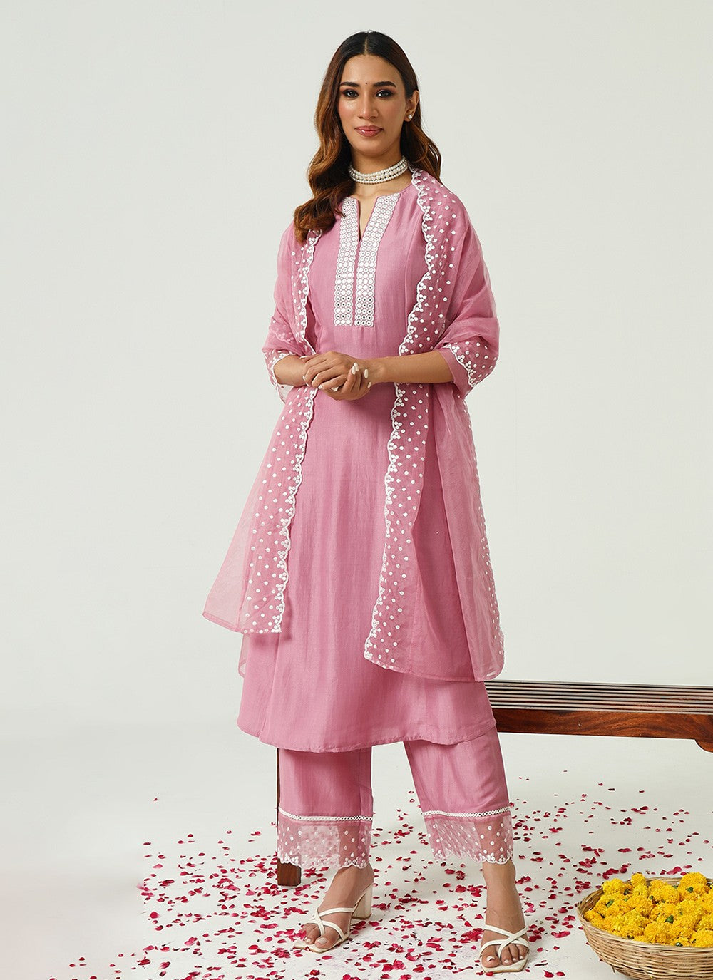 Silk Blend Palazzo Suit - T3258