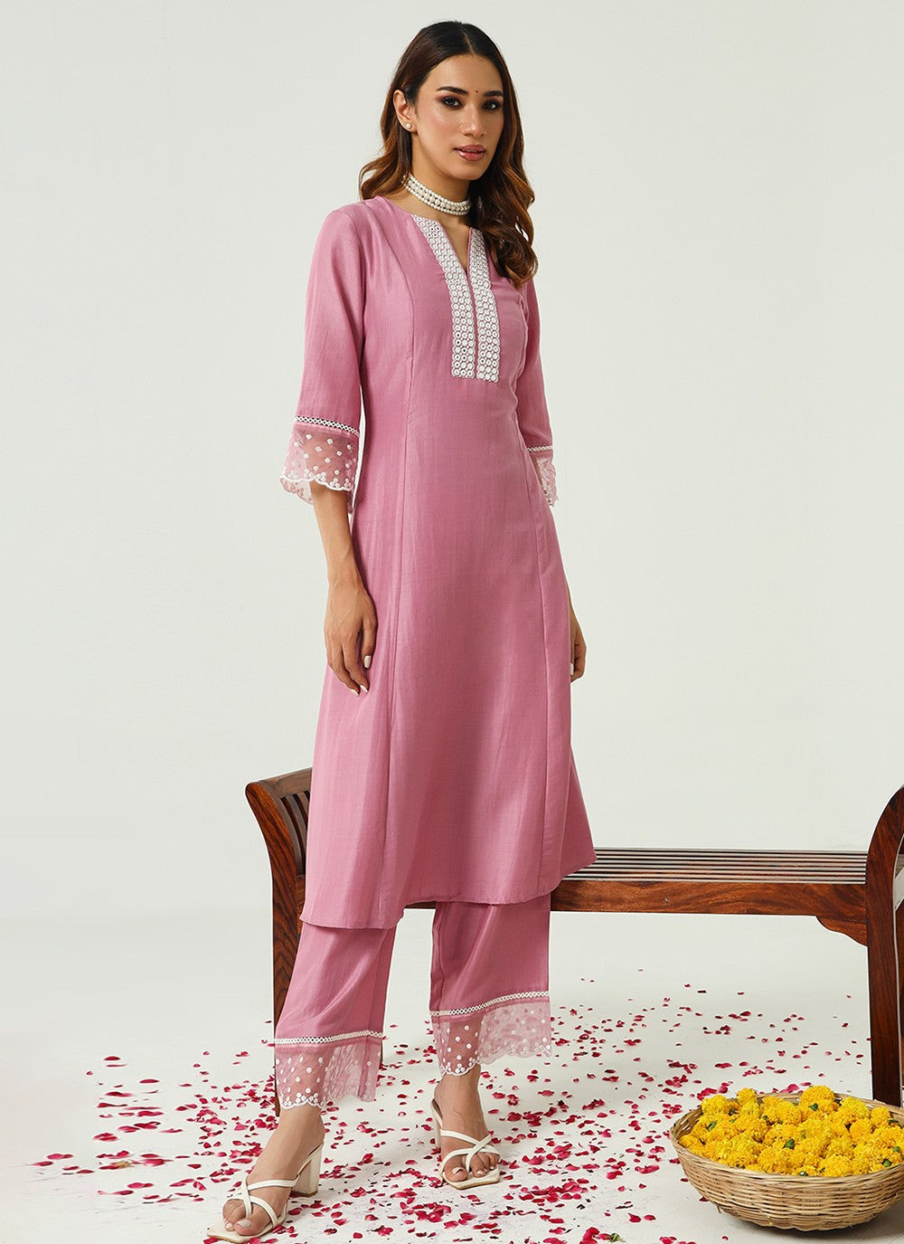 Silk Blend Palazzo Suit - T3258