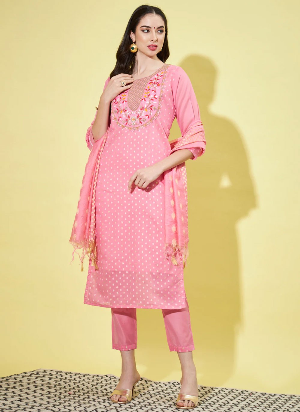 Chanderi Salwar Suit - T1497